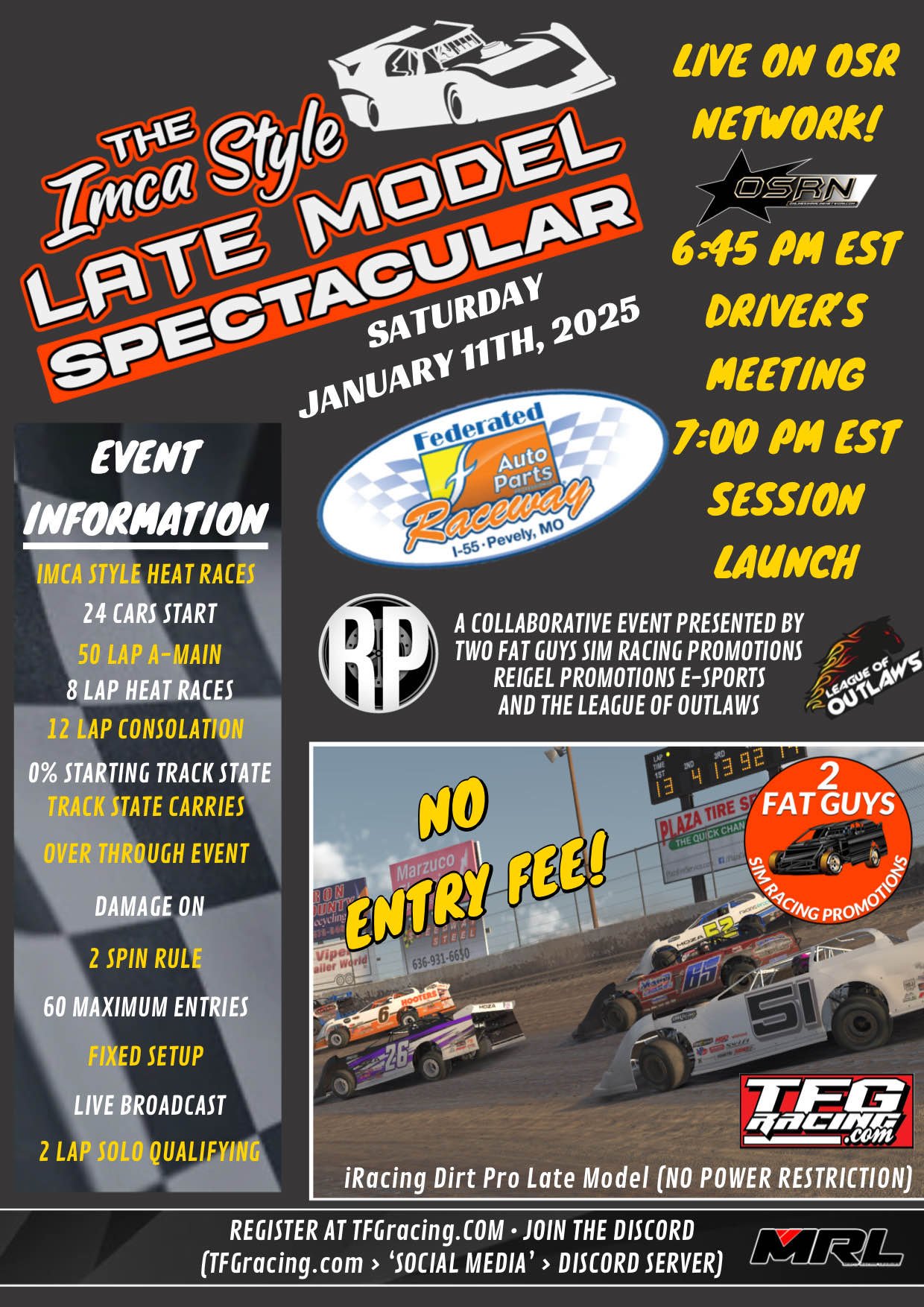 The IMCA Style Late Model Spectacular Registration Form